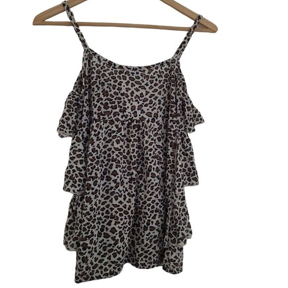 women's top Love change cheetah print tan top size small - Picture 2 of 4